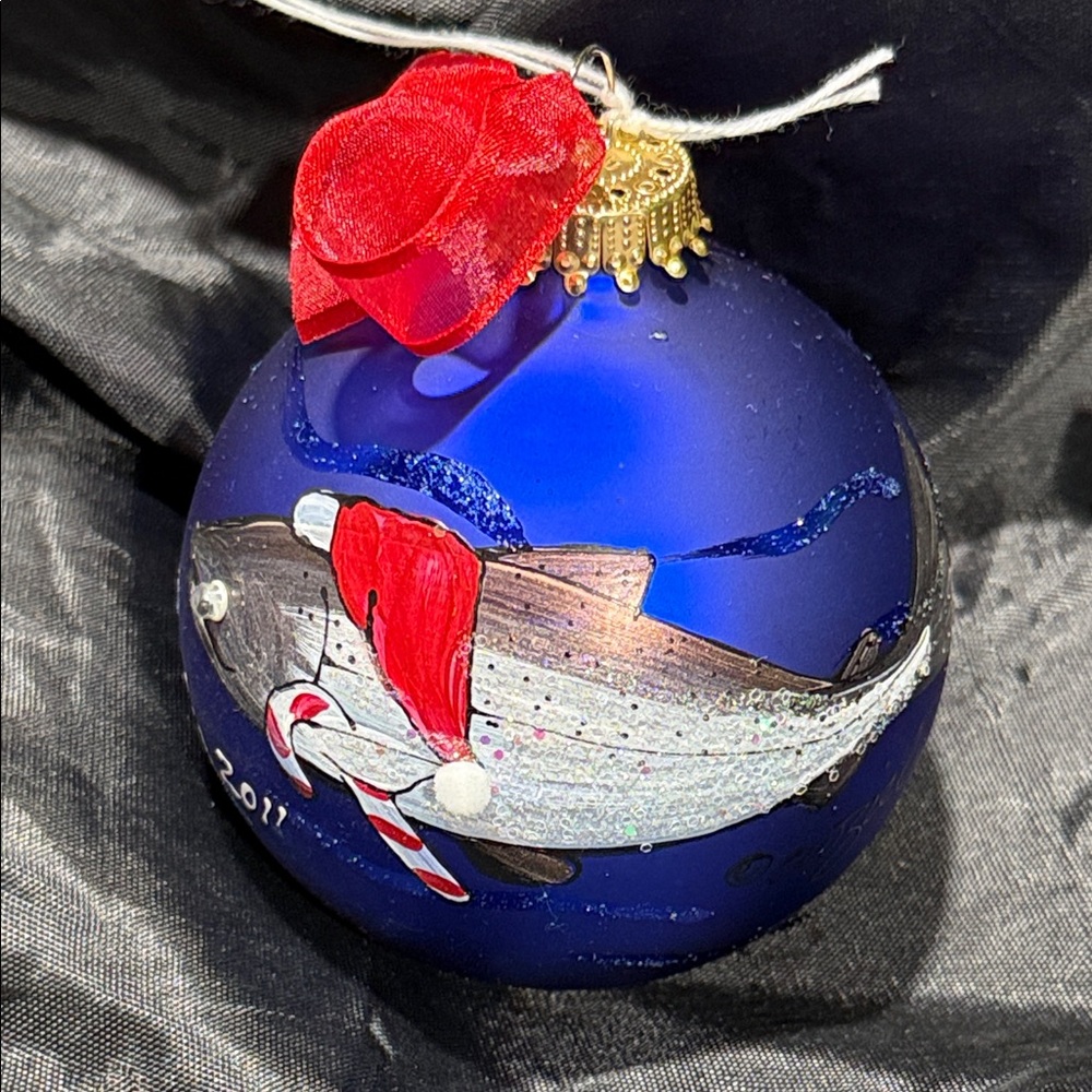 Salmon Santa Hand painted Alaskan Christmas Ornament